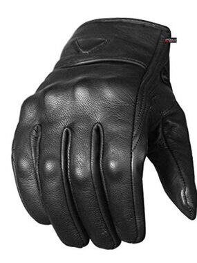 Motorcycle Gloves Leather Touchscreen Knuckle Protection Riding Racing Gloves